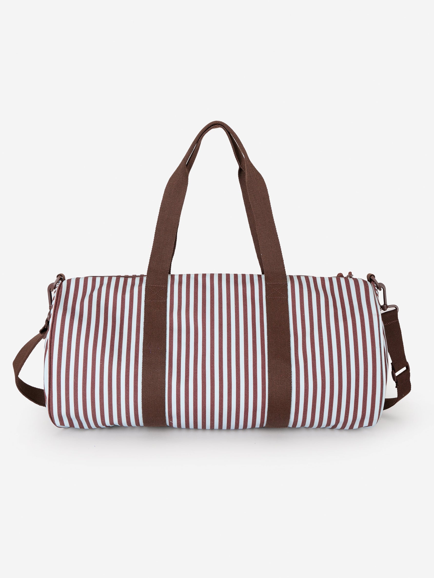 Striped canvas gym bag detail