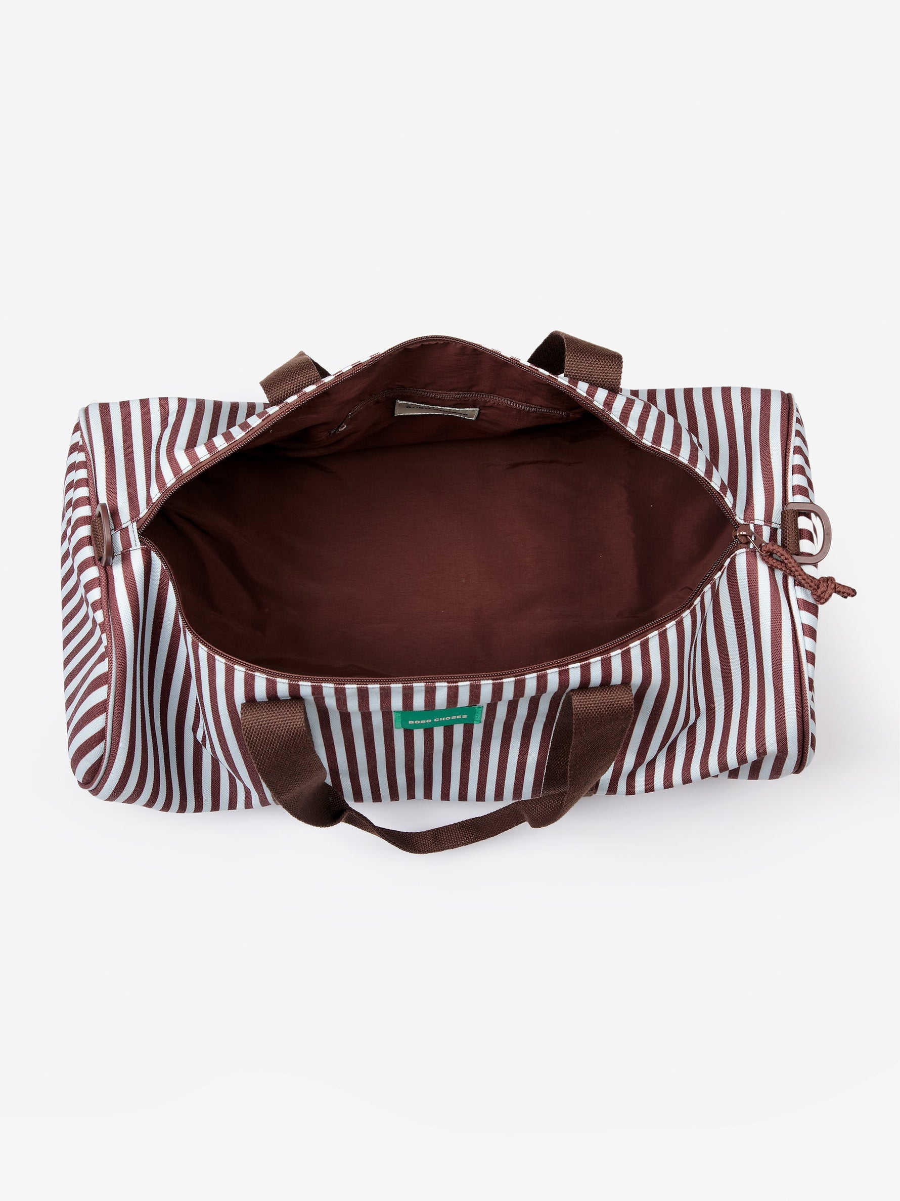 Striped canvas gym bag detail 3