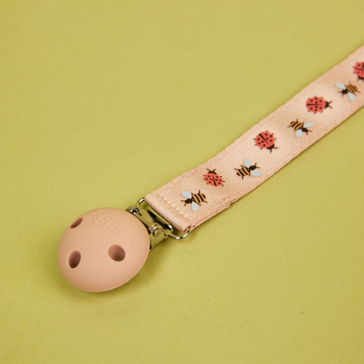 BIBS Studio pacifier clip Ladybug Bumblebee Mix Blush