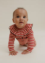 MILKING IT CRIMSON STRIPE ONESIE