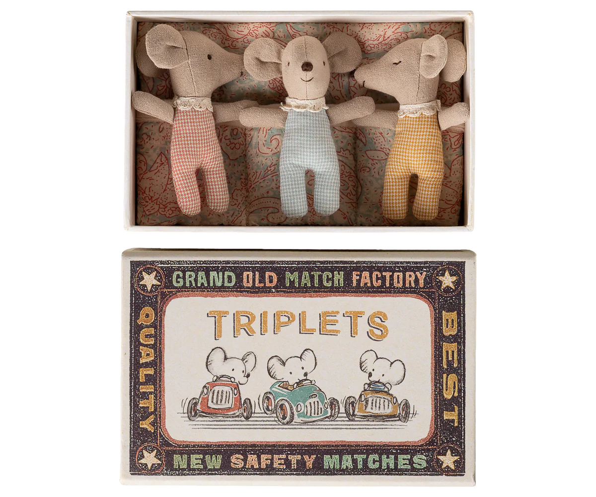 TRIPLETS, BABY MICE IN MATCHBOX - CHECKER