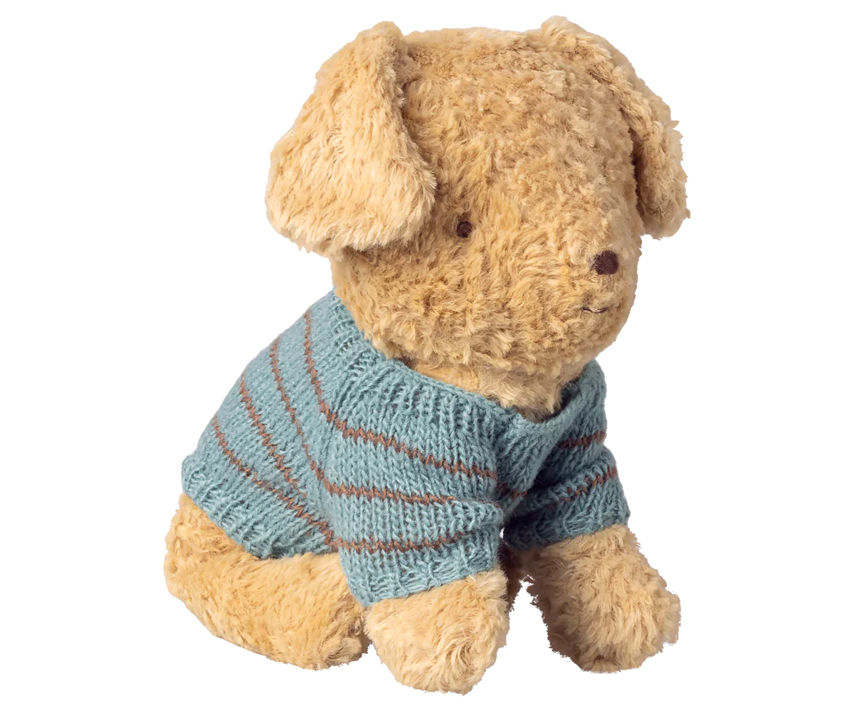 PUPPY SUPPLY, SMALL, KNITTED SWEATER - DUSTY BLUE