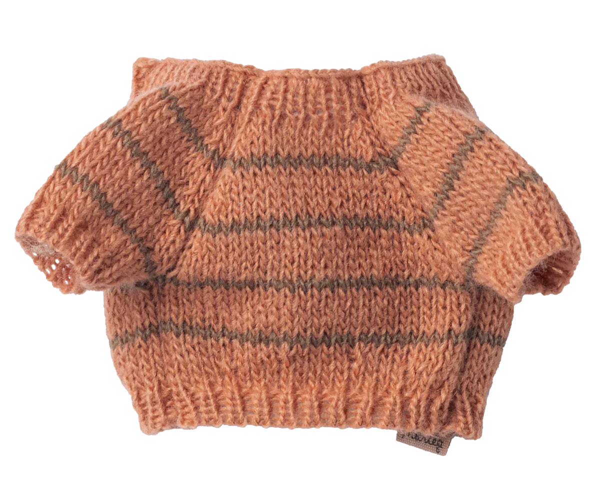 PUPPY SUPPLY, SMALL, KNITTED SWEATER - CORAL