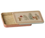 METAL BOX W. SLIDING LID - CHRISTMAS MICE