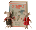 Christmas twin mice, Little sister and brother in book