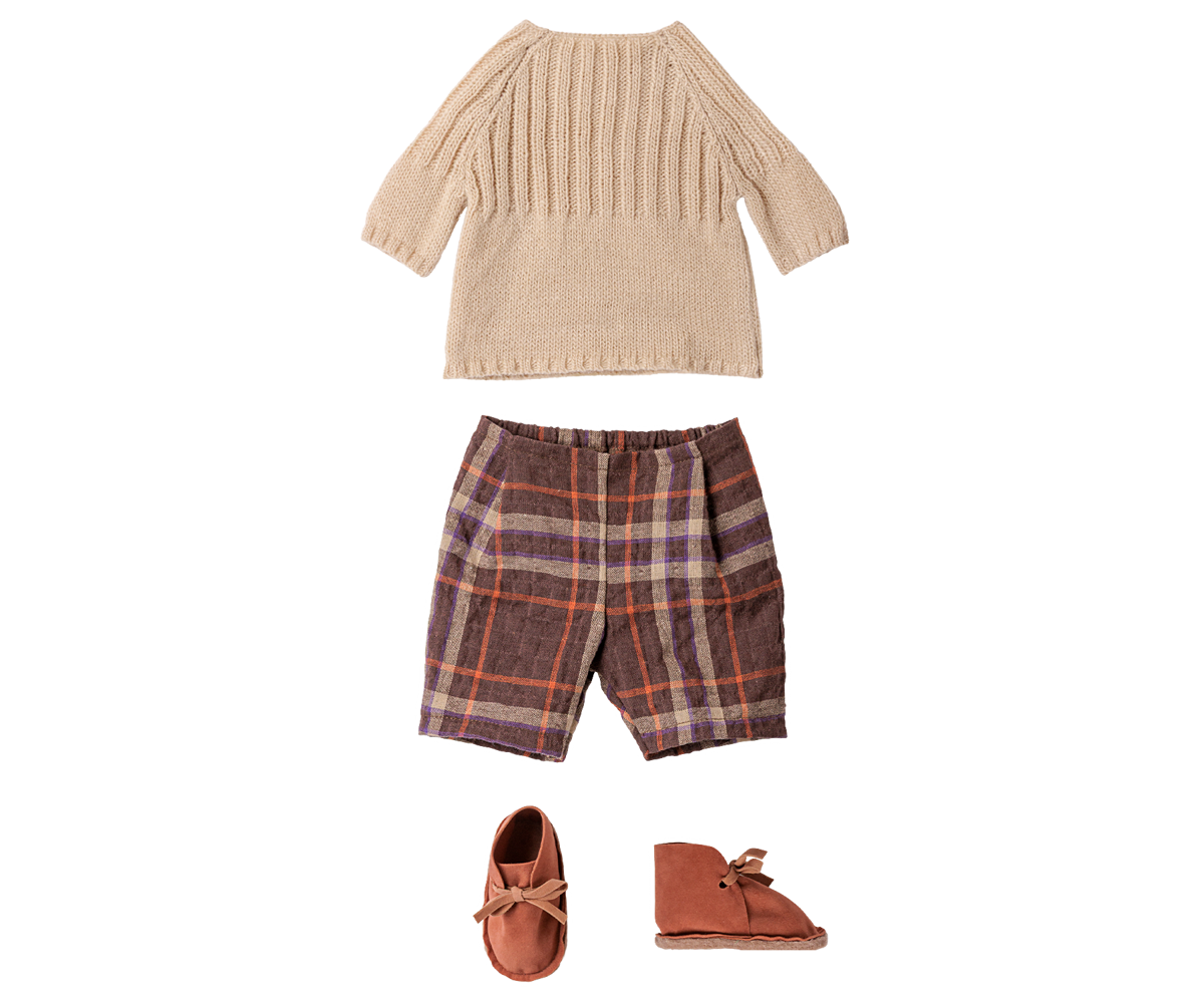 Pants and knitted sweater, Size 4 - Off white
