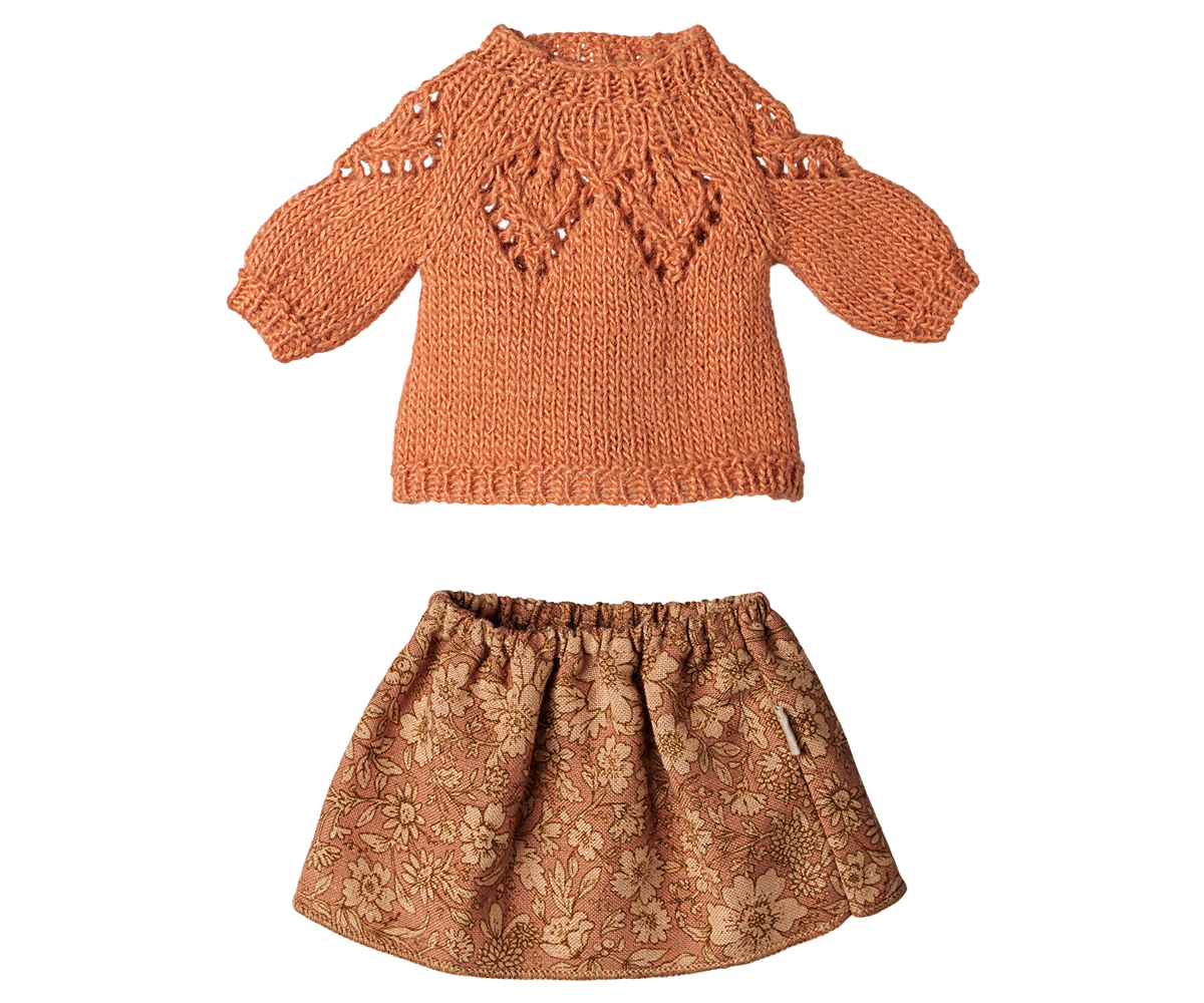 Skirt and knitted sweater - Medium mouse