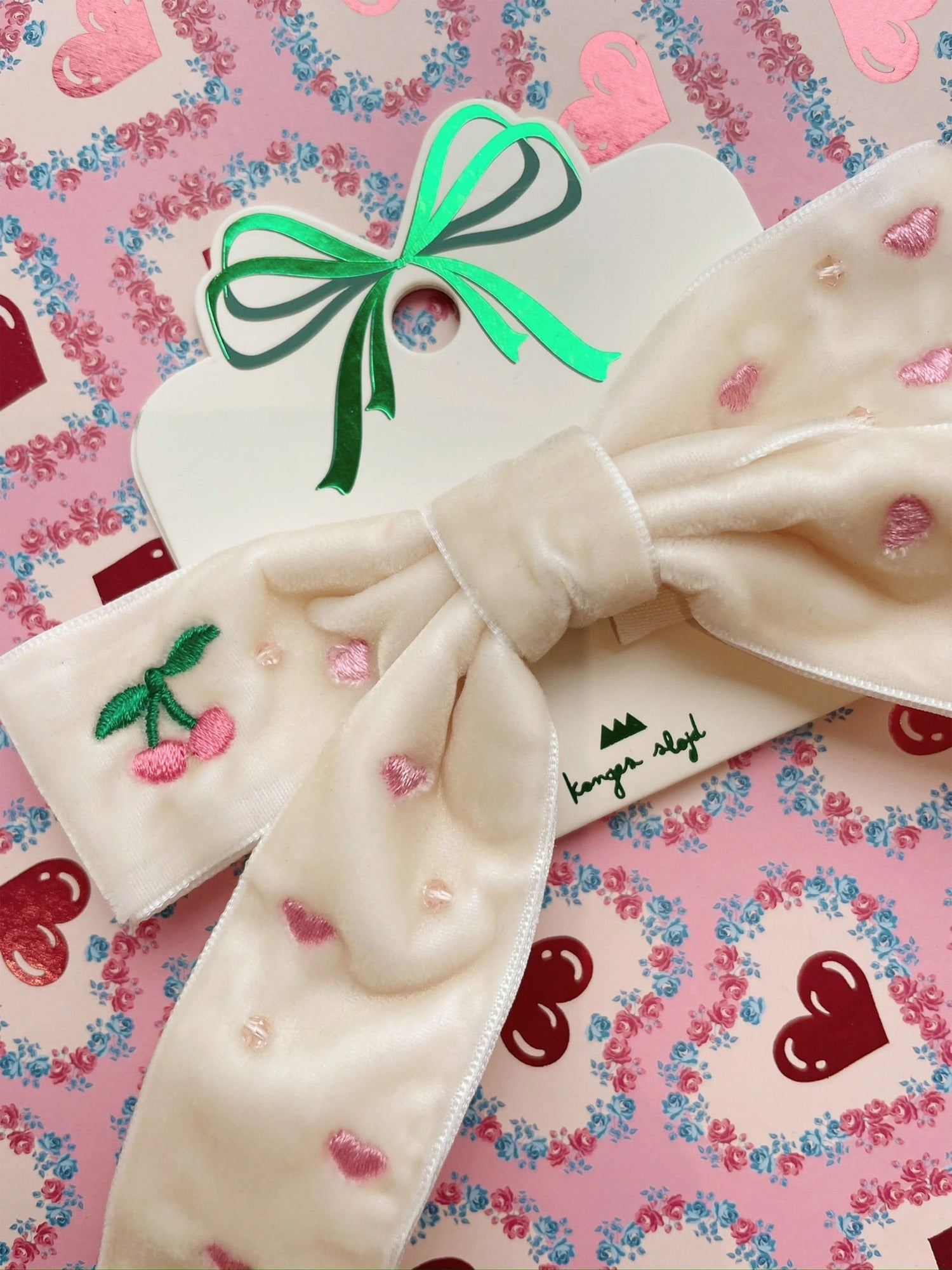 VELVET BOW PEARLY HAIR CLIP