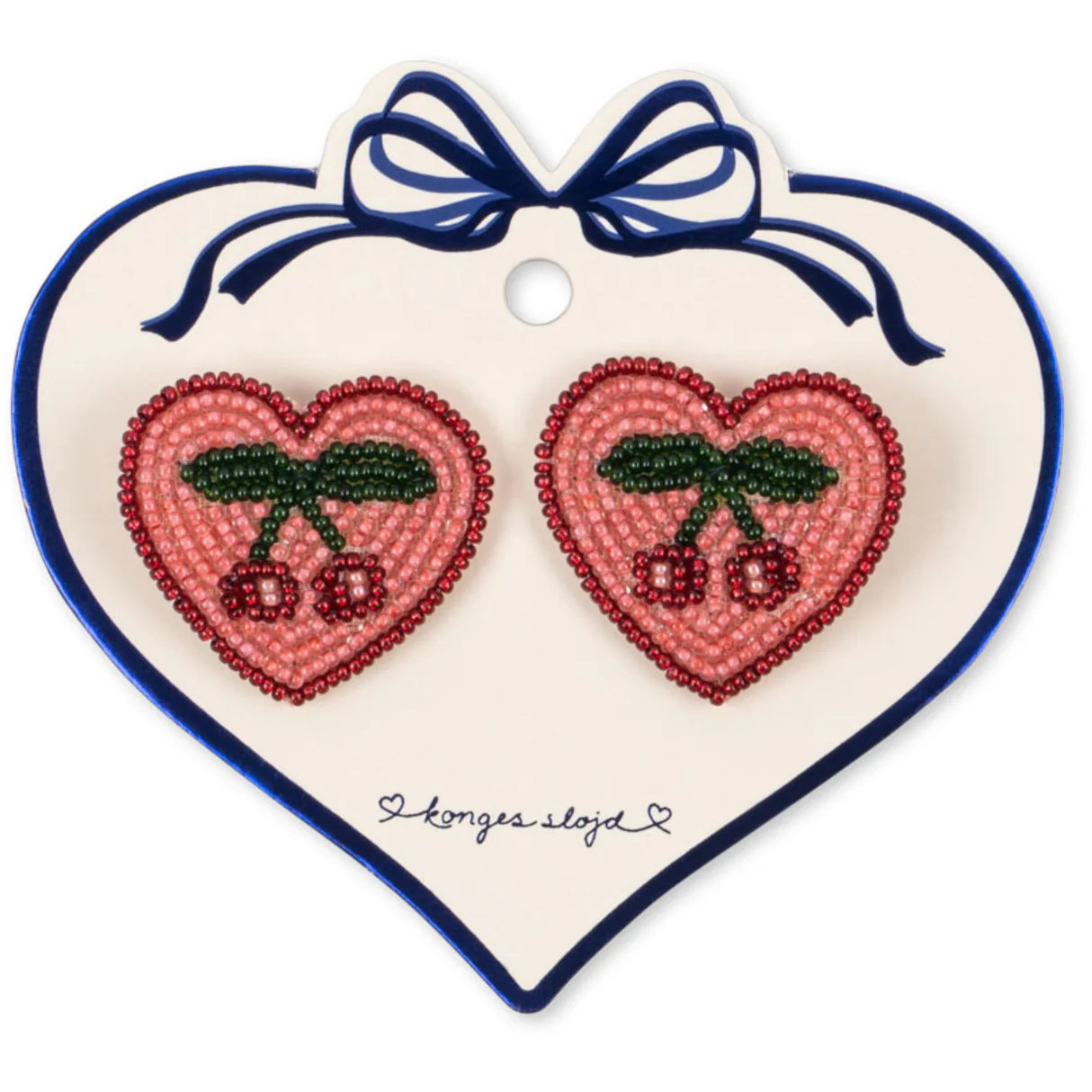 2 PACK HEART HAIR CLIPS - CHERRY