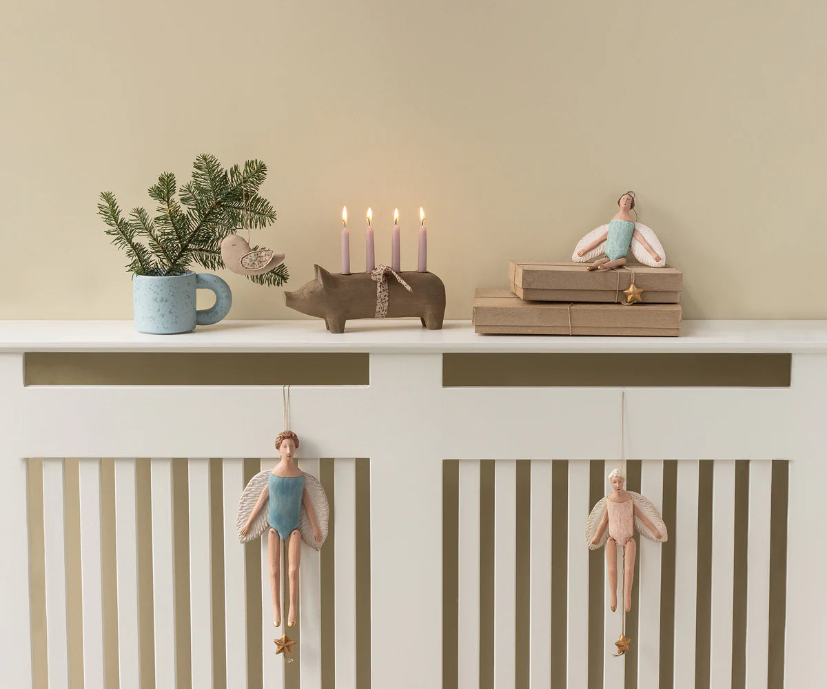 ANGEL JUMPING JACK WITH HALO, MEDIUM - ROSE