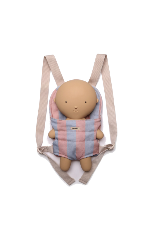 GOMMU BIG STRIPES CARRIER - WASHED BLUE/WILD ROSE