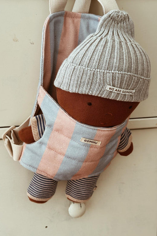 GOMMU BIG STRIPES CARRIER - WASHED BLUE/WILD ROSE