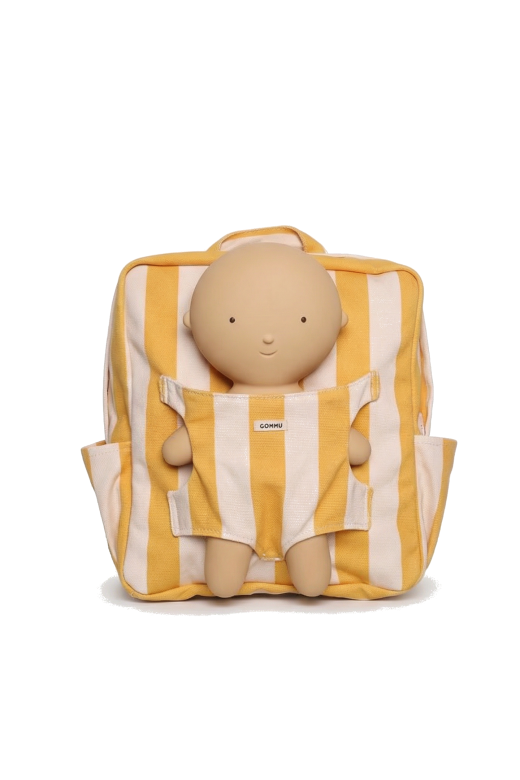 GOMMU BIG STRIPES BACKPACK - SOFT YELLOW/LIGHT CREAM