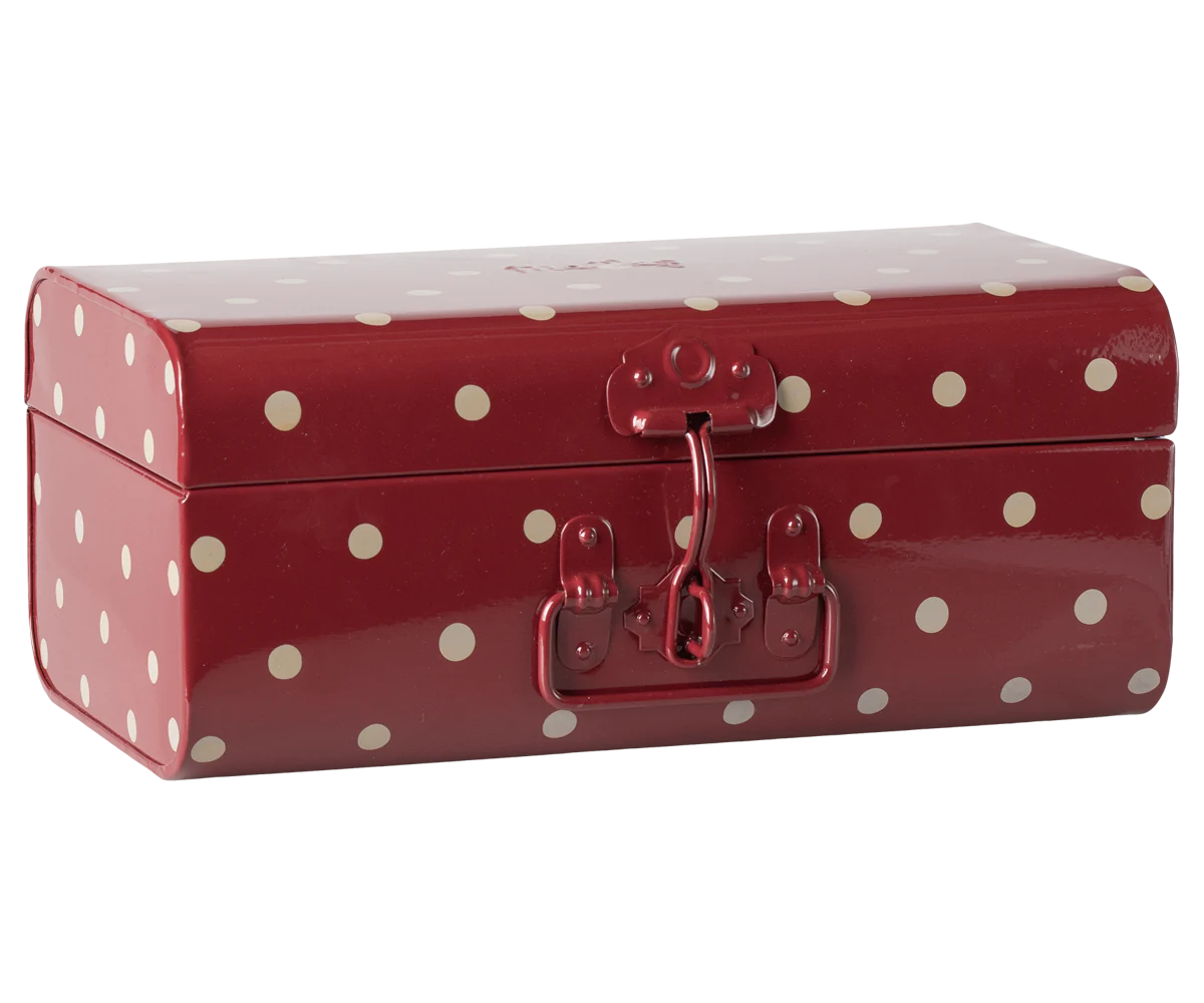 Storage suitcase - Small Red with dots