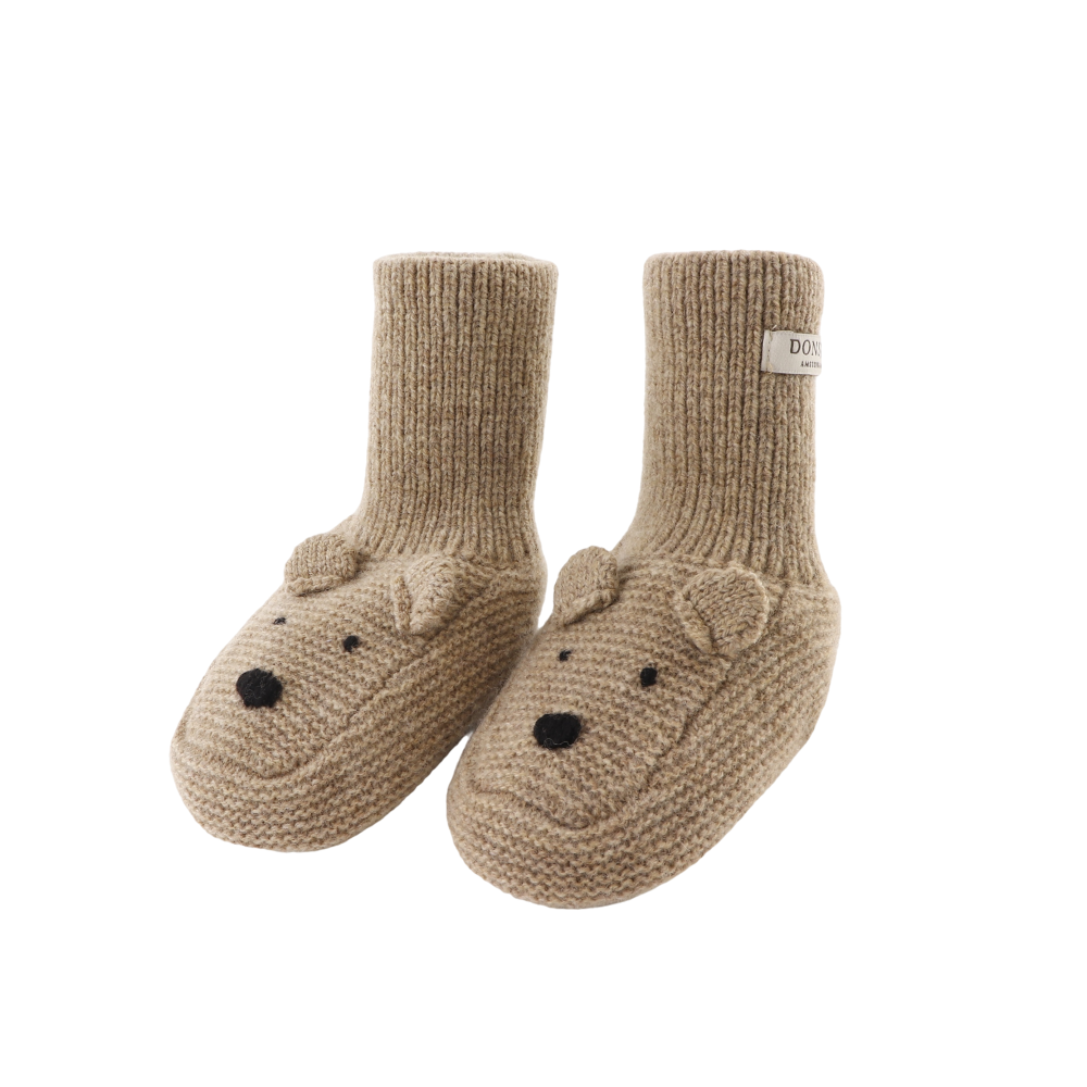 MAICER MERINO WOOL BOOTIES | BEAR | MILK CHOCOLATE MELANGE