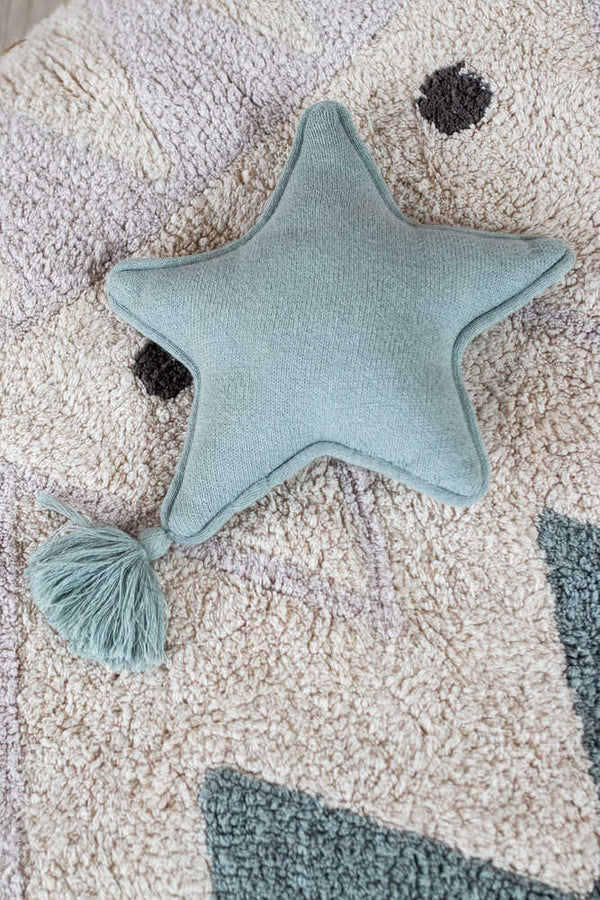 KNITTED CUSHION TWINKLE STAR INDUS BLUE