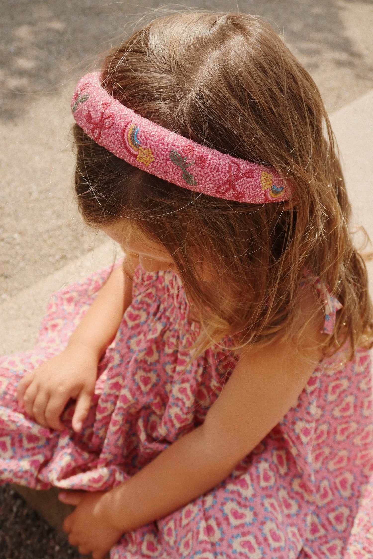 BEADED HAIRBRACE - BUBBLEGUM