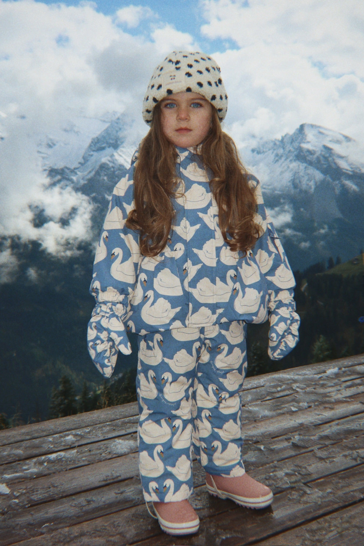 Nohr Snow Mittens Print Swan Small