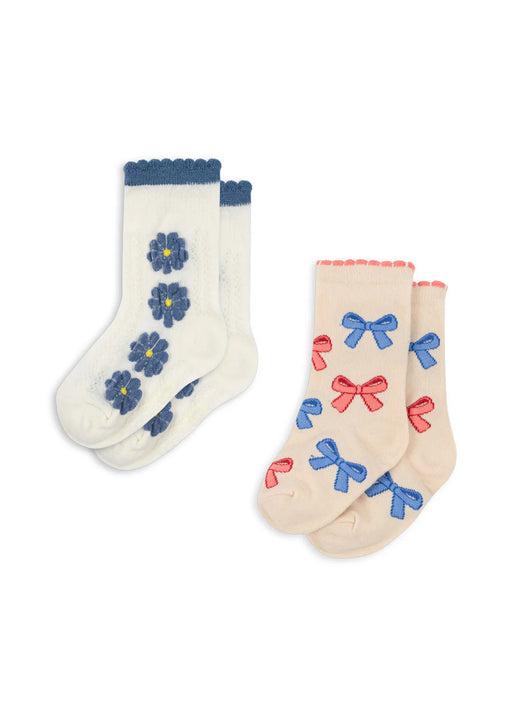 2 PACK JAQUARD SOCKS - BOW MIX