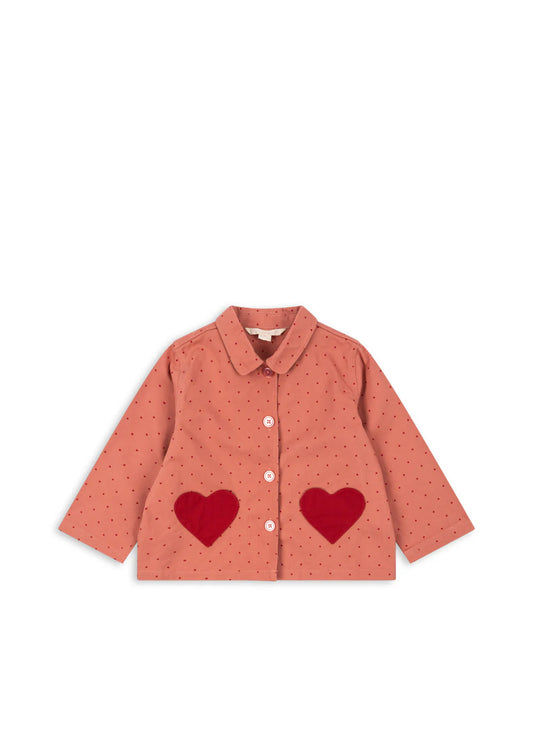 NOLA SHIRT JACKET GOTS - MAHOGANY DOT