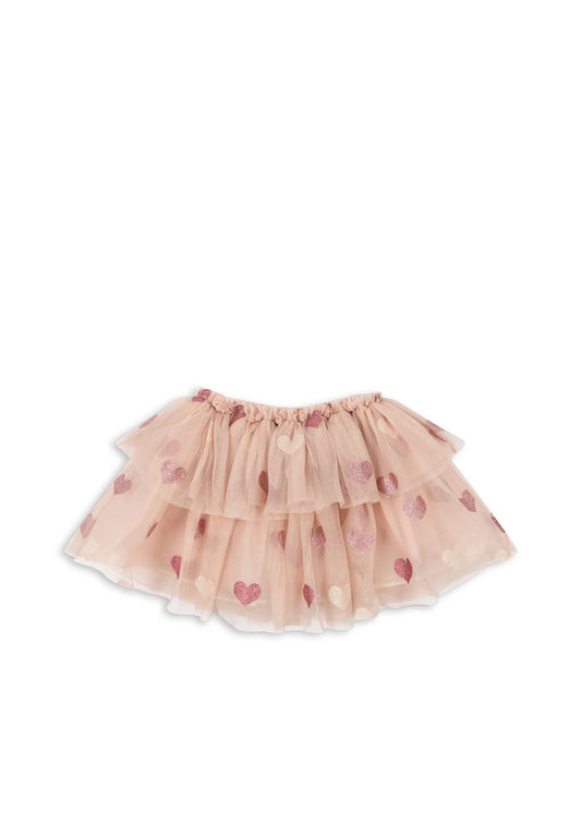 TULLIE SKIRT - HEART ROSE GLITTER