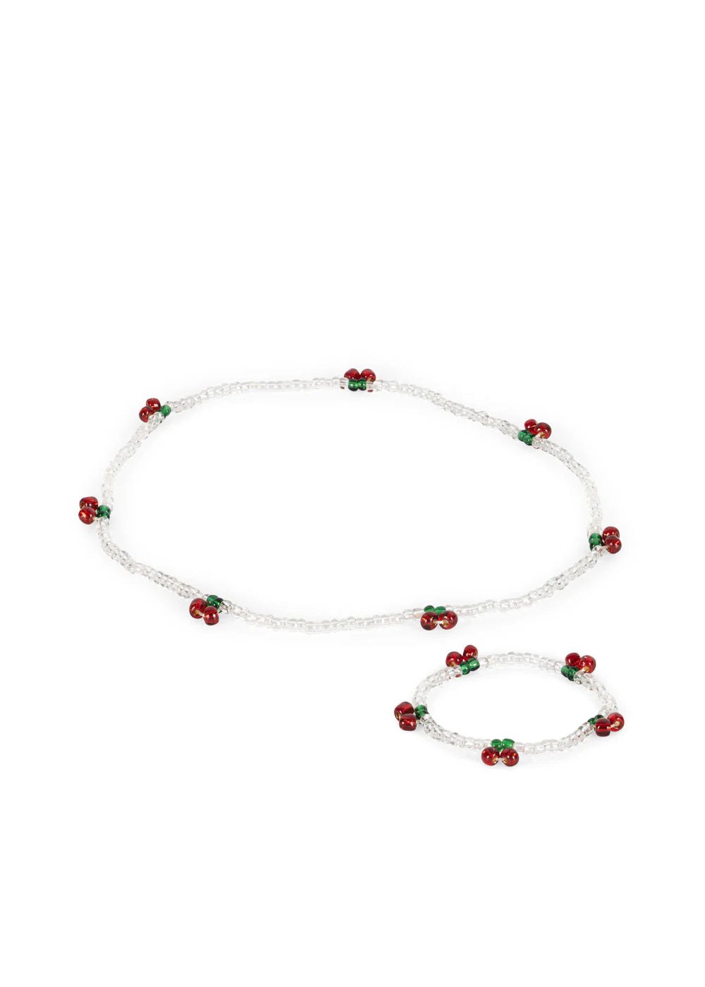 CHERRY KAKLO PAPUOŠALAS IR APYRANKĖ - RED/GLITTER