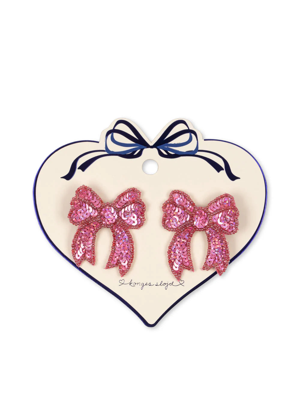 2 PACK SEQUIN BOW HAIR CLIP - RAPTURE ROSE