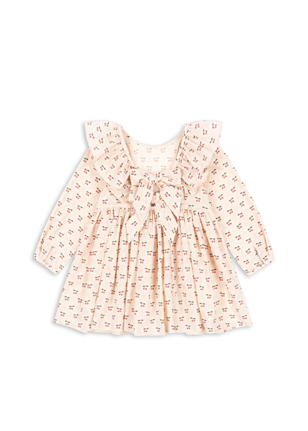 CIANNA LS BOW DRESS GOTS - CHERRY PINK MOTIF