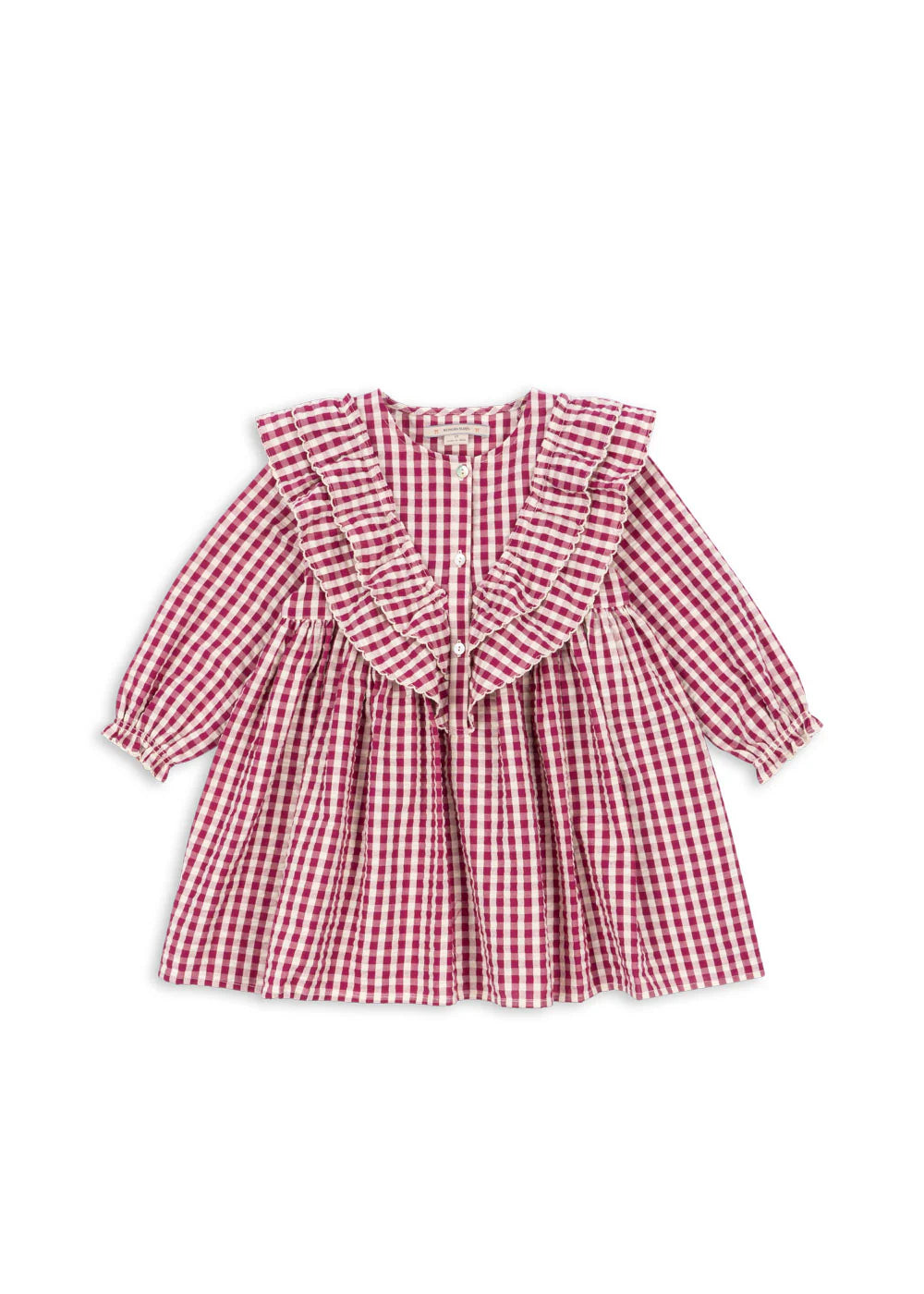 KIM DRESS GOTS - SANGRIA/BUTTER CHECK