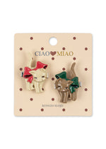 2 PACK KITTEN HAIR CLIP - BOW KITTY