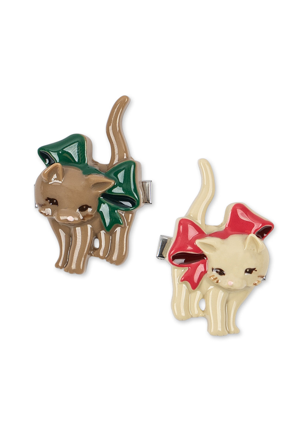2 PACK KITTEN HAIR CLIP - BOW KITTY