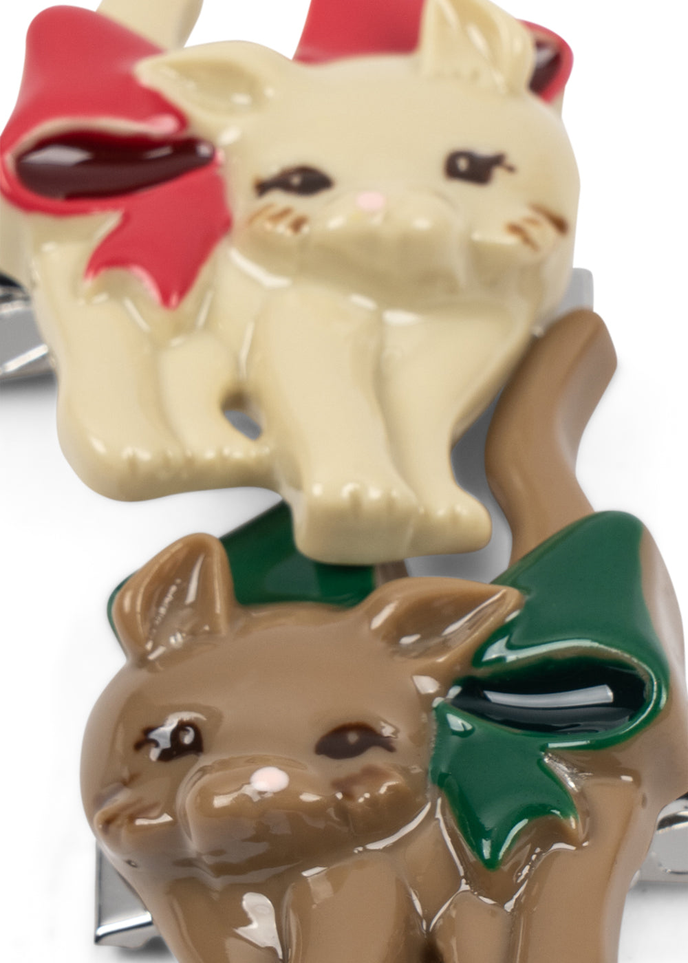 2 PACK KITTEN HAIR CLIP - BOW KITTY