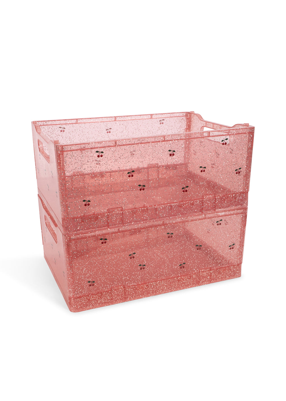 2 Pack Glitter Storage Box Sparkling Blush