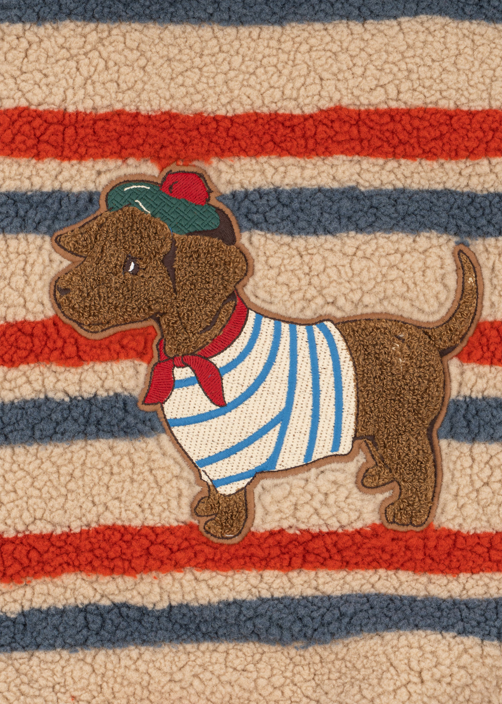 Jody Embroidery Teddy Jacket Tangerine Stripe