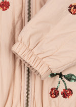 Juno Sequin Bomber Jacket Cameo Rose