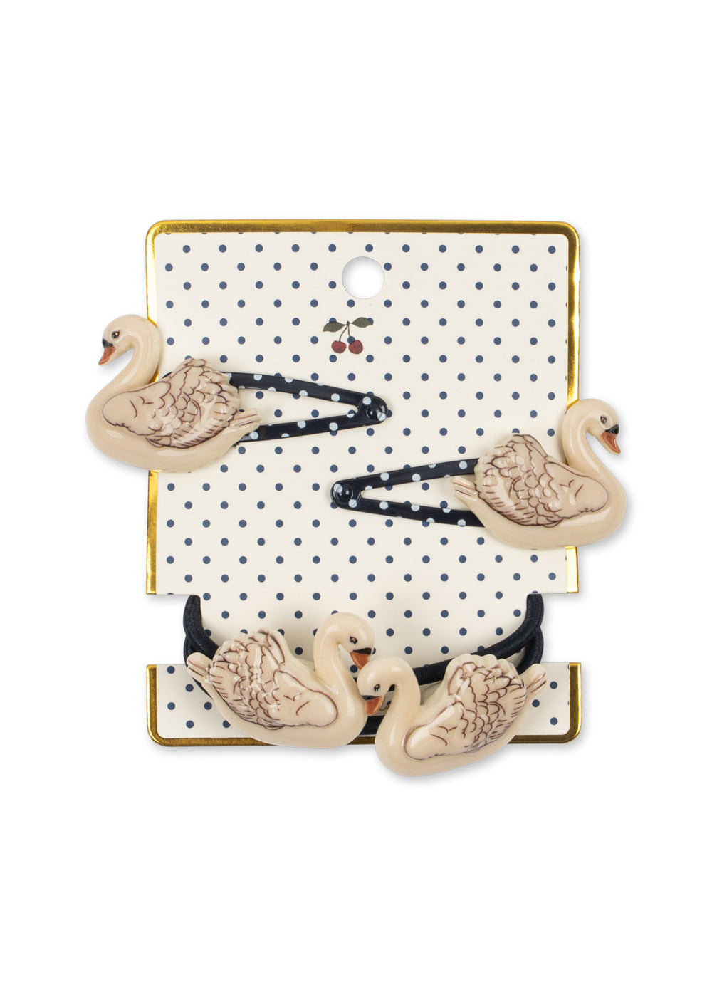 4 PACK SWAN HAIR CLIP AND ELASTIC - SWAN