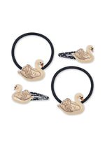 4 PACK SWAN HAIR CLIP AND ELASTIC - SWAN