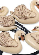 4 PACK SWAN HAIR CLIP AND ELASTIC - SWAN