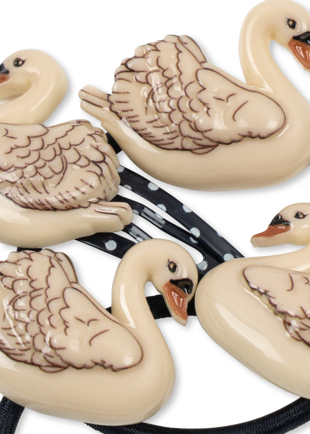 4 PACK SWAN HAIR CLIP AND ELASTIC - SWAN