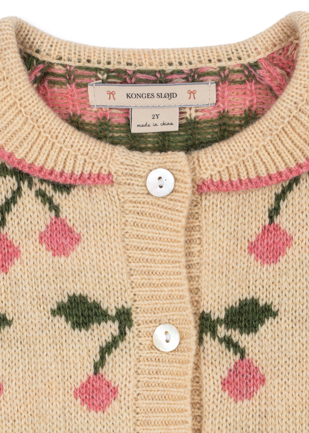 BELOU COLLAR CARDIGAN - Cherry
