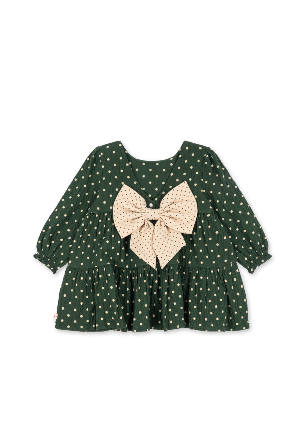 ELIN LONG SLEEVE BOW DRESS dot marseille
