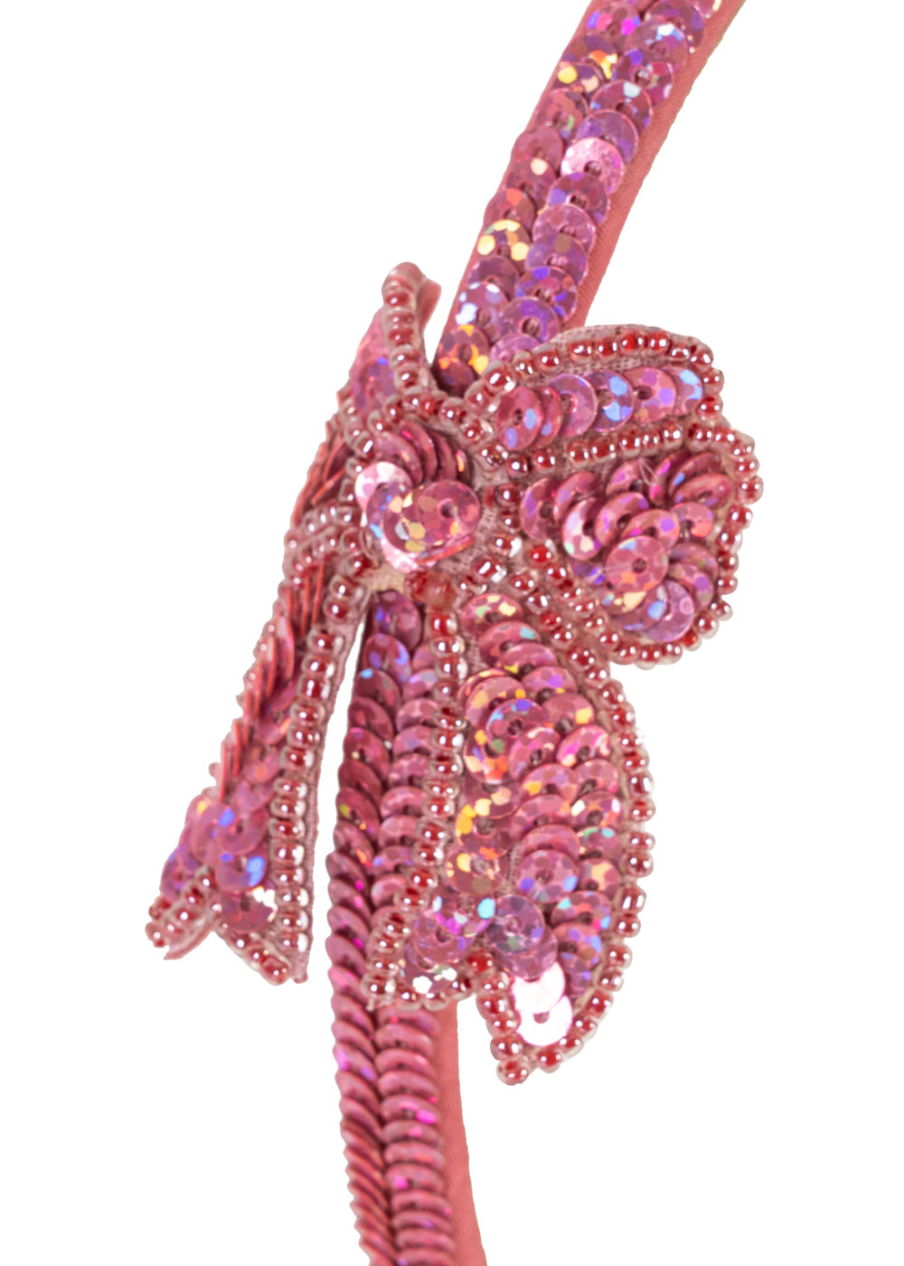SEQUIN BOW HAIRBRACE - RAPTURE ROSE