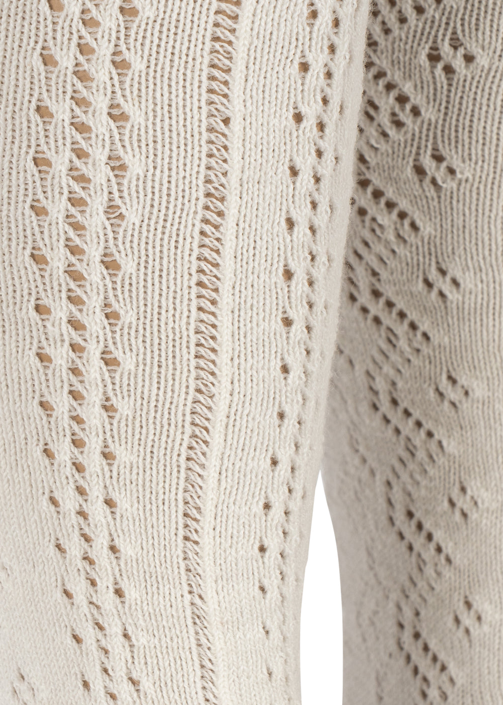 WOOL POINTELLE TIGHTS - OFF WHITE