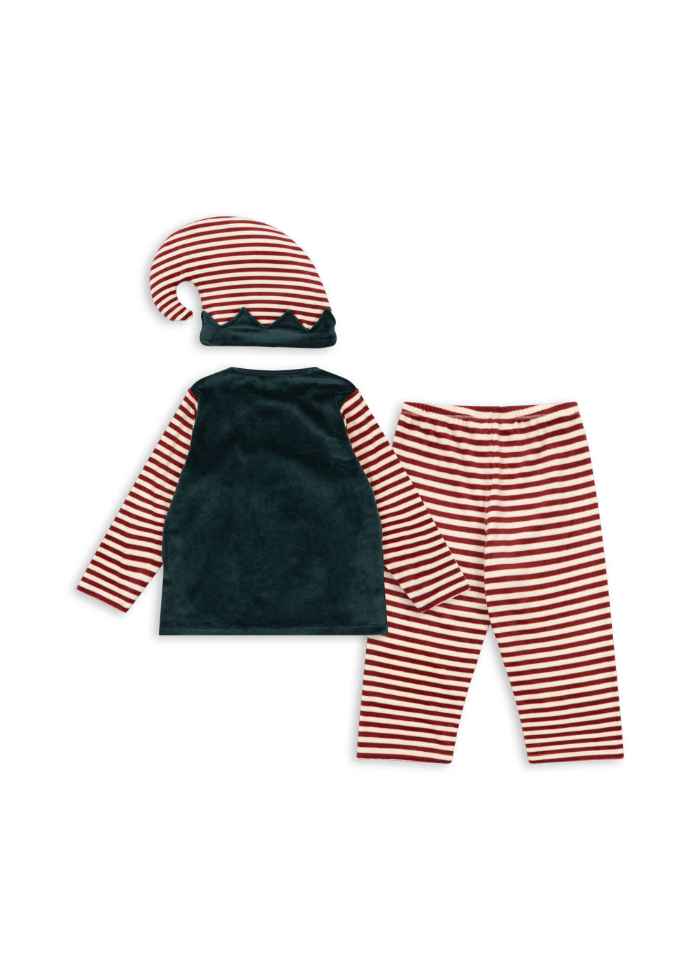 CHRISTMAS ELF COSTUME GRS - GREENER PASTURES/RED DAHLIA STRIPE