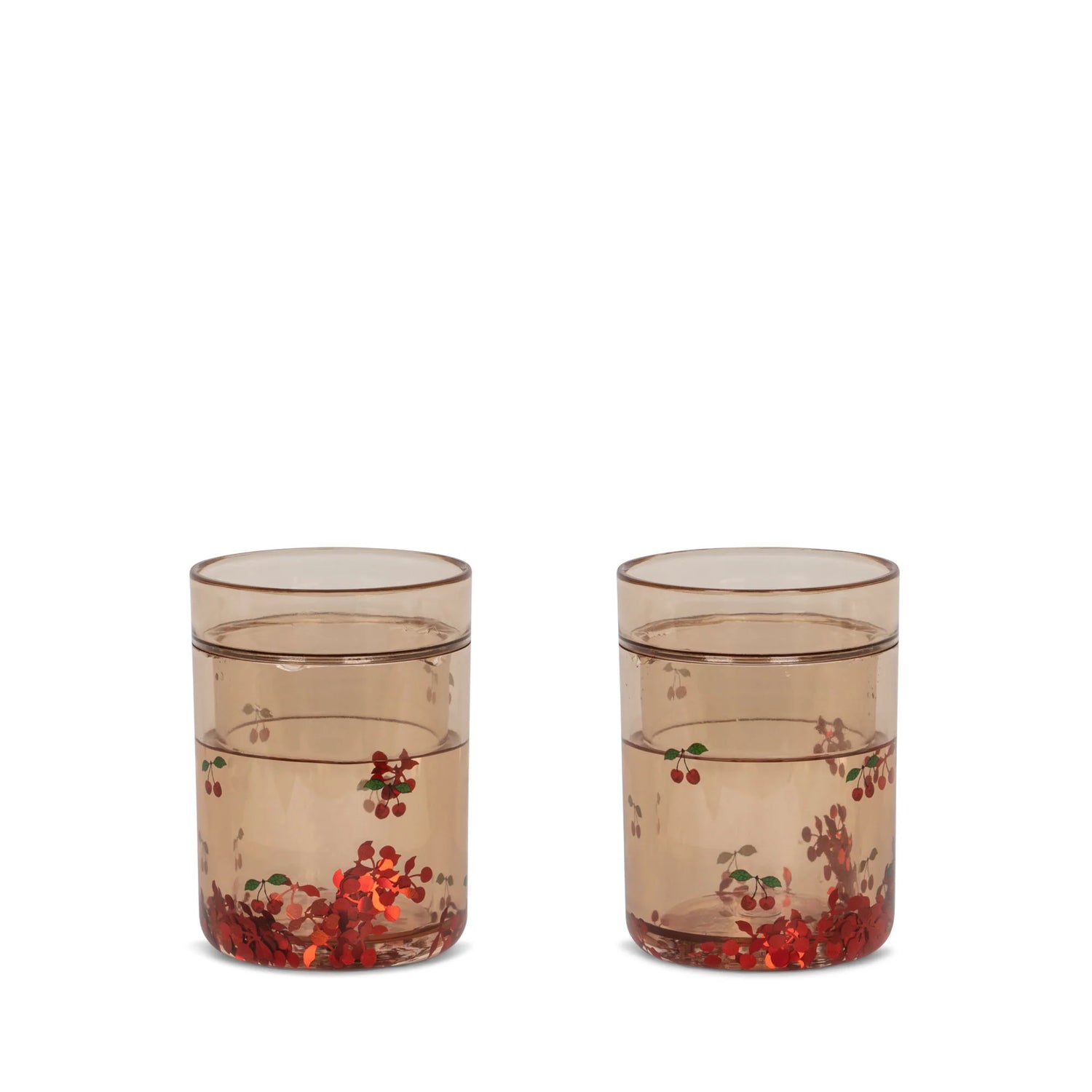 2 PAKUOTĖS GLITTER STIKLINIŲ - CHERRY