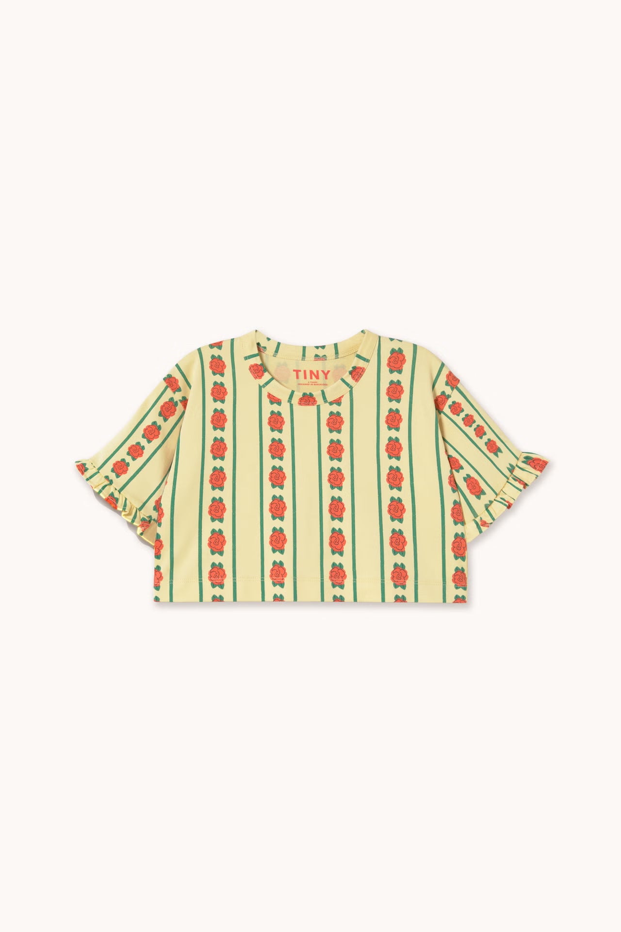 ROSE PATTERN CROP TEE