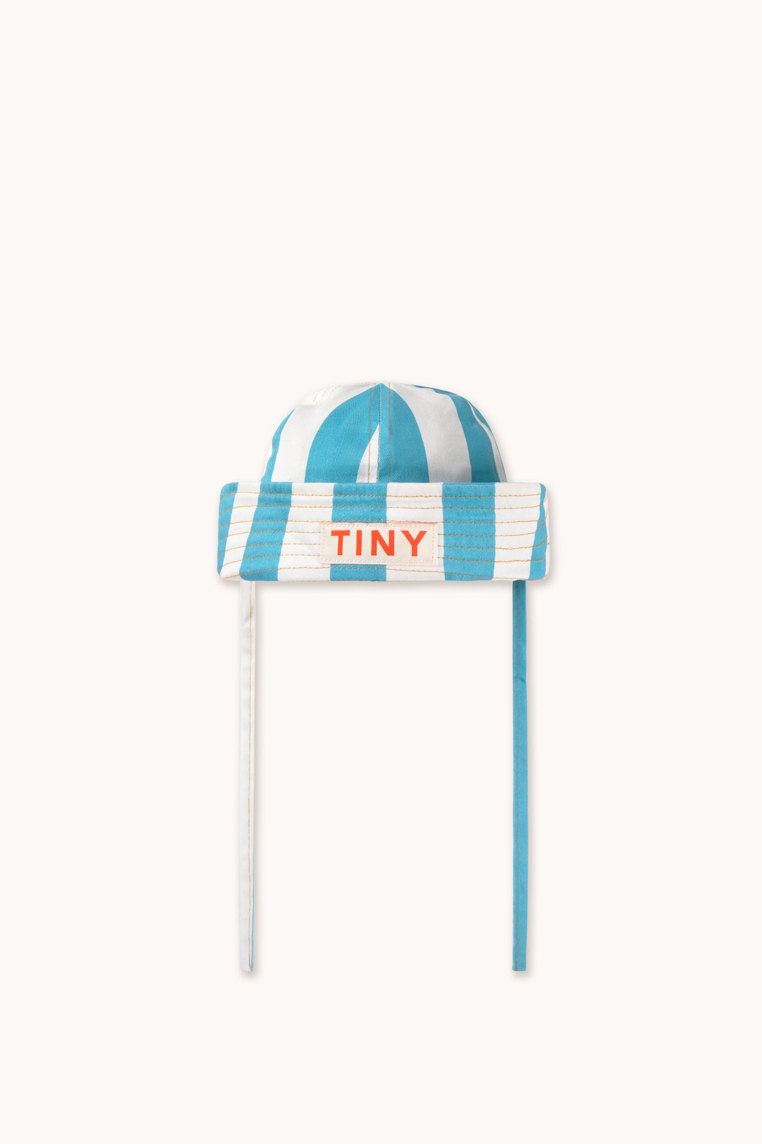 STRIPES TWILL SAILOR HAT - LIGHT CYAN