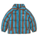 BLUE-CACAO STRIPES SHORT PADDED JACKET