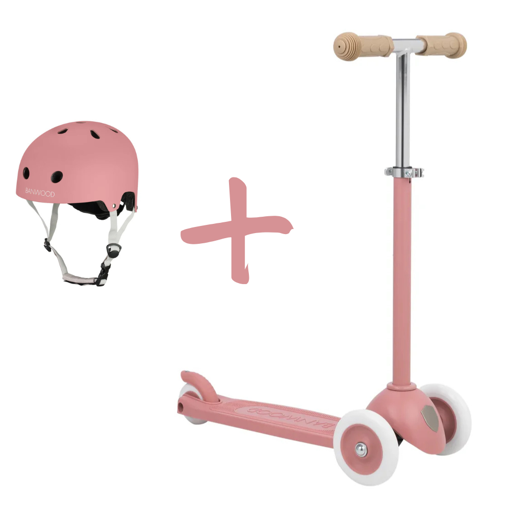 ECO SCOOTER & HELMET - RASPBERRY