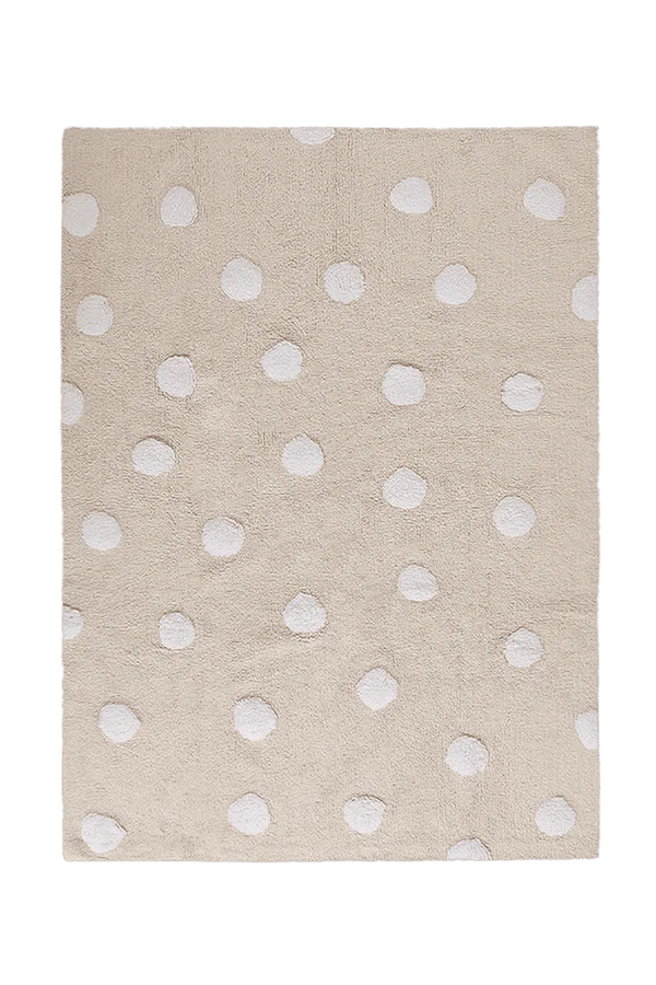 WASHABLE RUG POLKA DOTS BEIGE